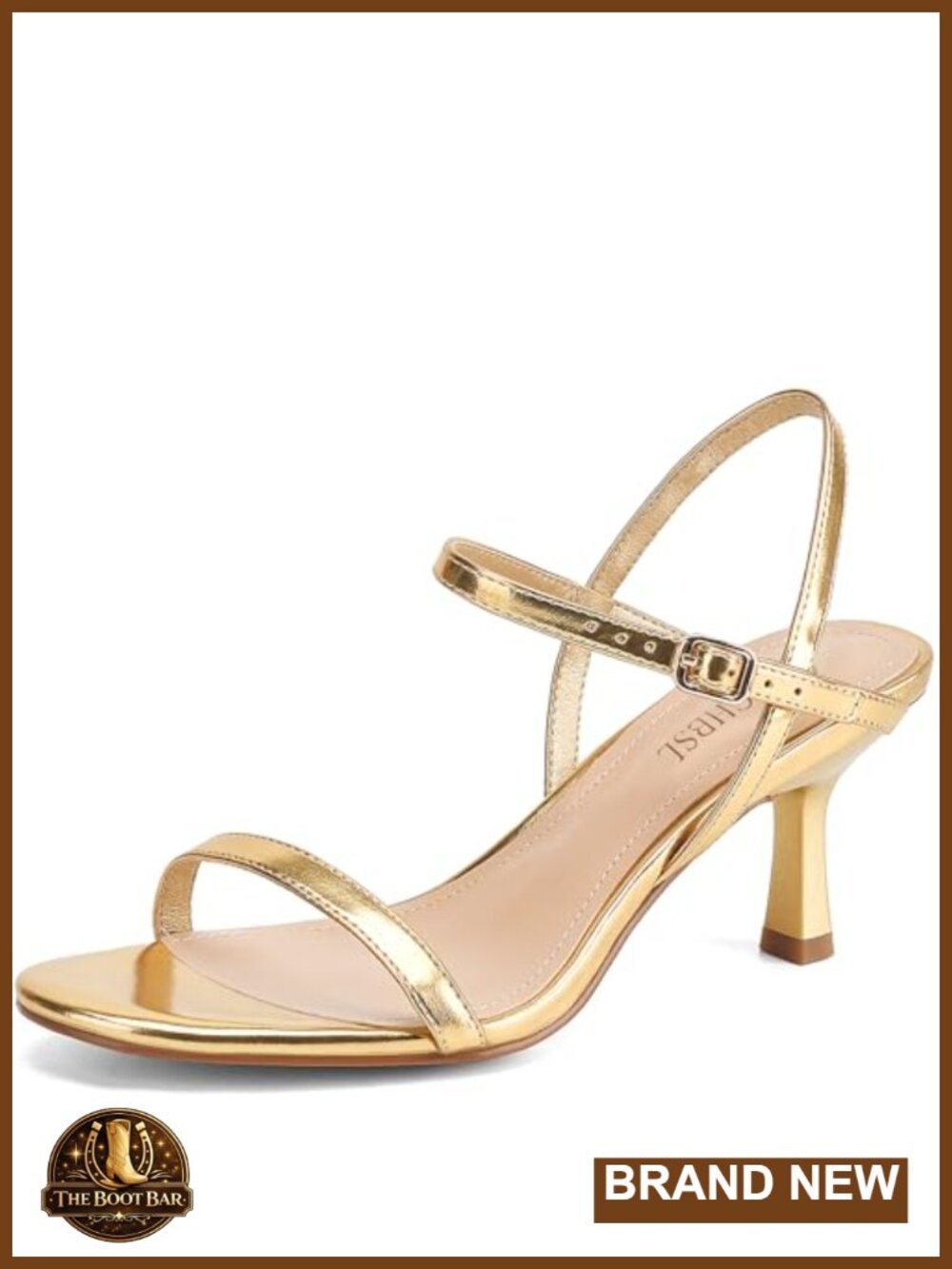 Kitten Heels for Women Round Open Toe Strappy Low Heeled Sandals